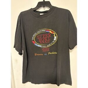 Vintage 1998 Super Bowl 32 TShirt XL Logo7 Stadium Collection Packers vs Broncos